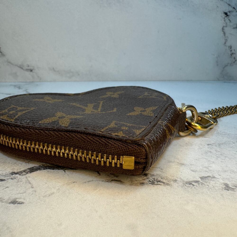 Louis Vuitton Heart Coin Purse Monogram Leopard Coeur Bag Charm Rare Vintage LV - Picture 11 of 11
